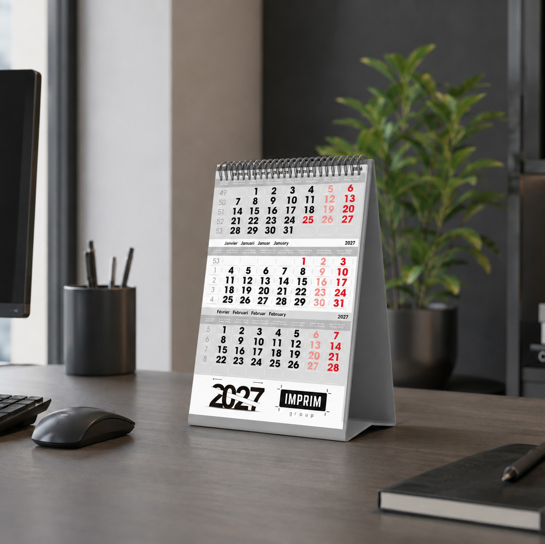 Calendrier chevalet de bureau personnalisé - vue 2 - Imprim Visé